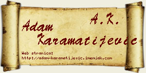 Adam Karamatijević vizit kartica